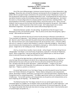 To Forgive is Human - Interfaith Partners for Peace