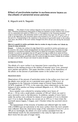 Effect of particulate matter in surface snow layers