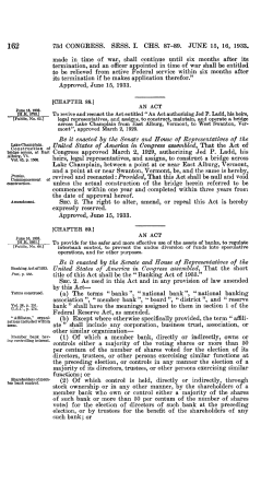 73d CONGRESS. SESS. I. CHS. 87-89. JUNE 15, 16, 1933. made in