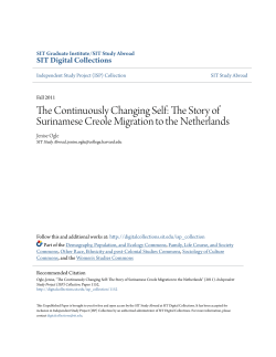 The Continuously Changing Self: The Story of Surinamese Creole