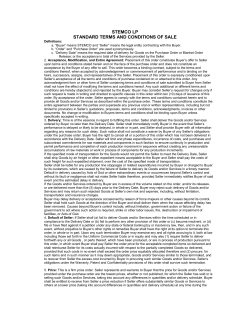 STEMCO LP STANDARD TERMS AND CONDITIONS OF SALE