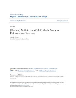 Nails in the Wall: Catholic Nuns in Reformation Germany