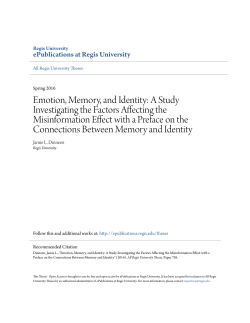 Emotion, Memory, and Identity: A Study investigating the Factors