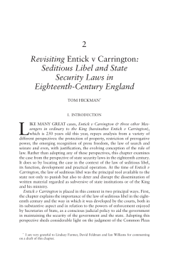 2 Revisiting Entick v Carrington: Seditious Libel and State Security