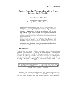 Context Sensitive Paraphrasing with a Single