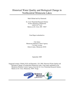 Historical Water Quality and Biological Change in Northcentral
