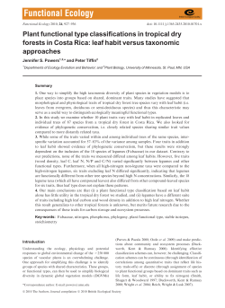 Plant functional type classifications in tropical dry forests in Costa Rica