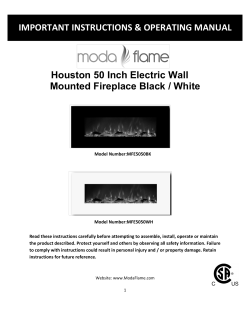Houston 50 Inch Electric Wall Mounted Fireplace Black / White