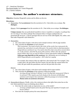 Syntax: An author`s sentence structure.