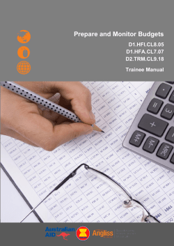 Prepare and Monitor Budgets