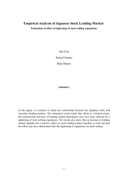 Empirical Analysis of Japanese Stock Lending Market: Estimation of