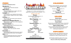 PIZZA CALZONES SALADS CUPCAKES