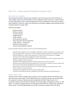 NOC 7521 &ndash; Heavy Equipment Operators (except crane)
