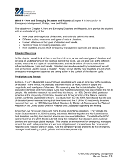 New and Emerging Disasters and Hazards