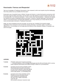 Kosciuszko: Famous and Respected