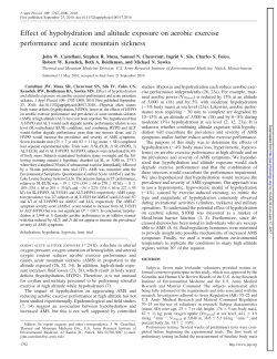 Effect of hypohydration and altitude exposure on aerobic exercise