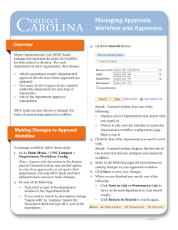 Managing Approvals Workflow and Approvers