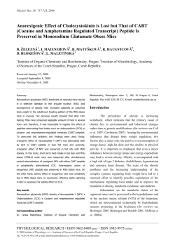 Anorexigenic Effect of Cholecystokinin is Lost but That of CART