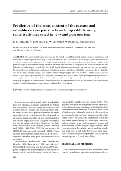 Prediction of the meat content of the carcass and valuable carcass