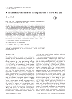 A sustainability criterion for the exploitation of North Sea cod