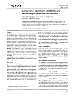 Estimation of equilibrium constants using automated group