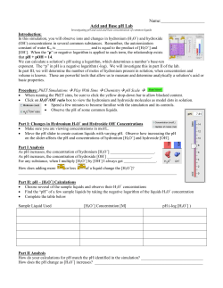 Acid and Base pH Lab