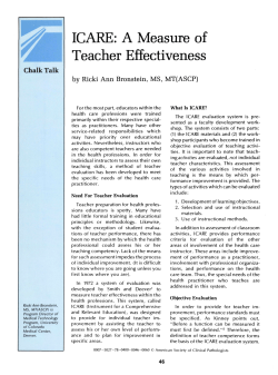 ICARE: A Measure of Teacher Effectiveness
