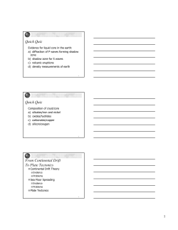 Quick Quiz Quick Quiz From Continental Drift To Plate