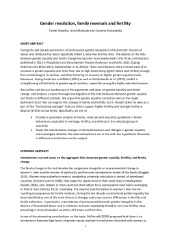 Gender revolution, family reversals and fertility