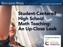 Student-Centered High School Math