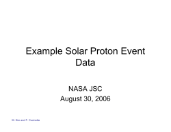 Example Solar Proton Event Data