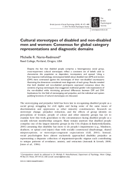 Cultural stereotypes of disabled and non-disabled men