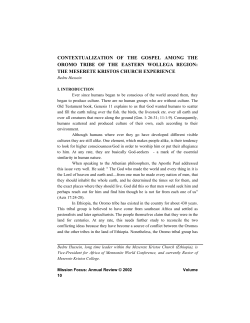 contextualization of the gospel among the oromo tribe of the eastern