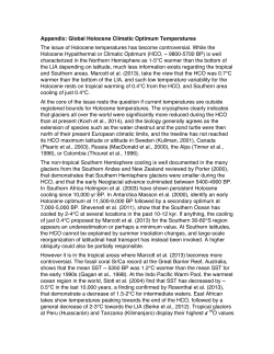 Appendix: Global Holocene Climatic Optimum Temperatures The
