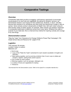 Comparative Tastings