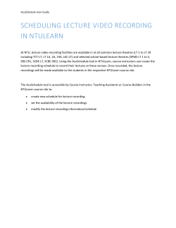 SCHEDULING LECTURE VIDEO RECORDING IN NTULEARN