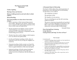 The Sources of Our Faith Humanism Chalice Lighting Sharing of