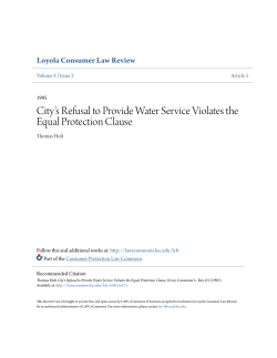 City`s Refusal to Provide Water Service Violates the Equal Protection