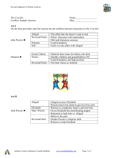 The Crucible Name__________________ Conflict: Sample