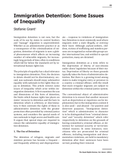 Immigration Detention: Some Issues of Inequality