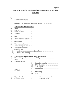 Page No. 1 APPLICATION FOR ADVANCING LOAN FROM BANK