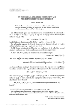 ON THE NORMAL STRUCTURE COEFFICIENT AND THE