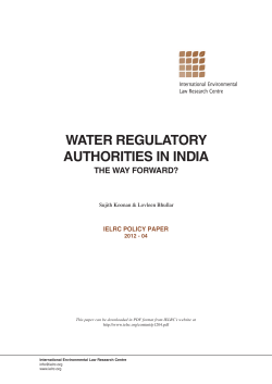 IELRC.ORG - Water Regulatory Authorities in India: The Way
