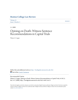 opining on death: witness sentence recommendations in capital trials