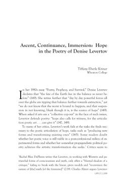 Ascent, Continuance, Immersion: Hope in the