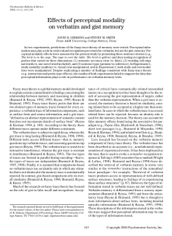 Effects of perceptual modality on verbatim and gist memory