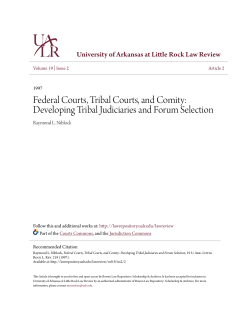 Federal Courts, Tribal Courts, and Comity