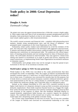 Trade policy in 2008: Great Depression redux?