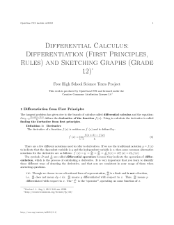 Differentiation (First Principles, Rules) and