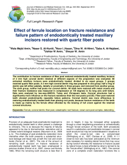 Effect of ferrule location on fracture resistance and failure pattern of